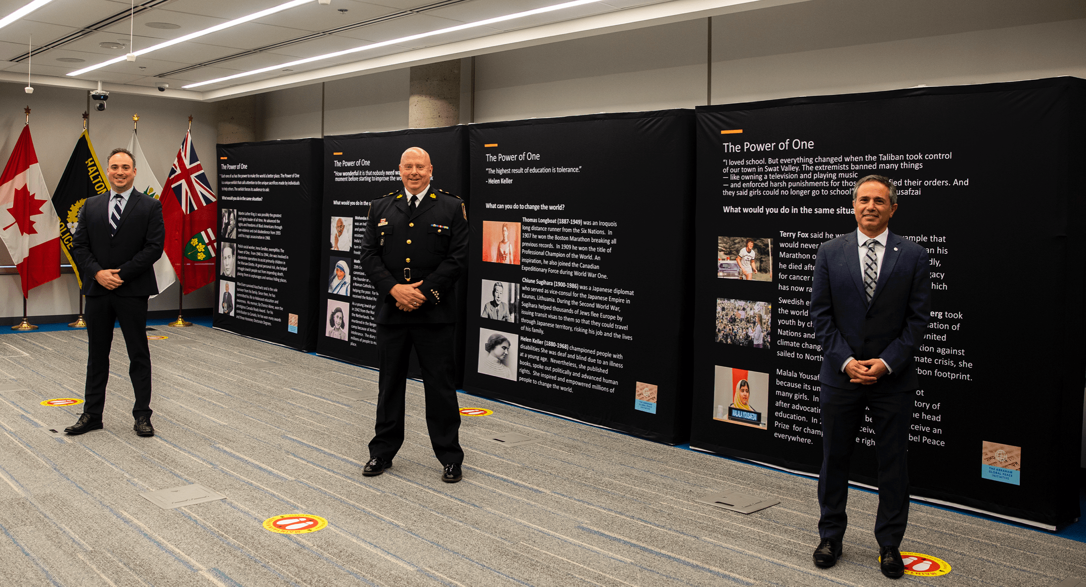 (L-R): Dr. Neil Orlowsky (Director of Education and Chair of Global Education, AGPI), Chief Stephen Tanner (Halton Regional Police Service), and Avi Benlolo (Founder and Chairman, AGPI) | HRPS